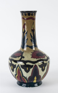 Royal Cauldon Cairo Ware "Fiji Mindan" porcelain vase, circa 1930, black factory backstamp,