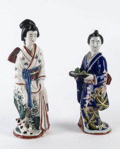 Two Japanese stoneware figures of Geisha girls, early 20th century,