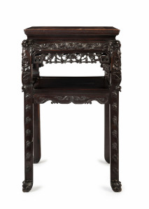 A Chinese occasional table, carved huanghuali wood, 19th century,