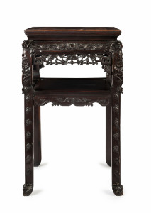 A Chinese occasional table, carved huanghuali wood, 19th century,