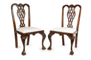 Set of 12 Chippendale style mahogany dining chairs, late 20th century,