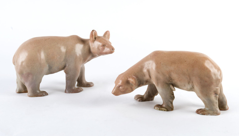 A pair of Continental porcelain bear statues, late 19th century,