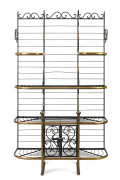A Baker's stand, wrought iron and brass, French, 20th century,&nbsp;