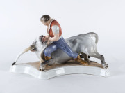 Herend porcelain figure of a bullfighter, mid 20th century, blue backstamp "Herend, Hungary, Handpainted",