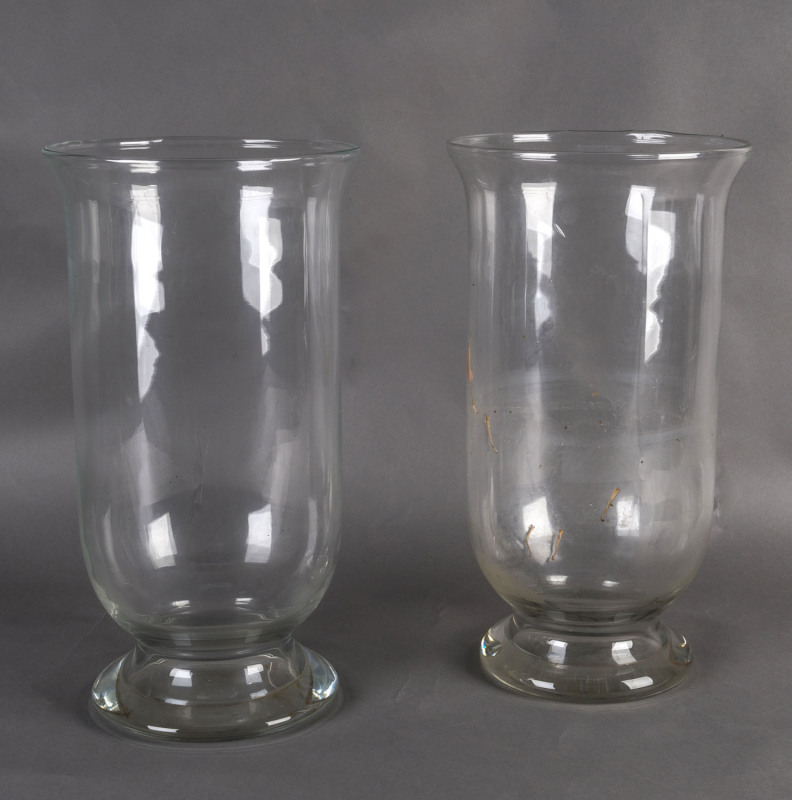 A pair of large clear glass vases, Italian, late 20th century,