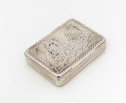 A Russian silver snuff box, Moscow, 1823,