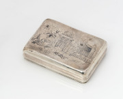 A Russian silver snuff box, Moscow, 1823, - 2