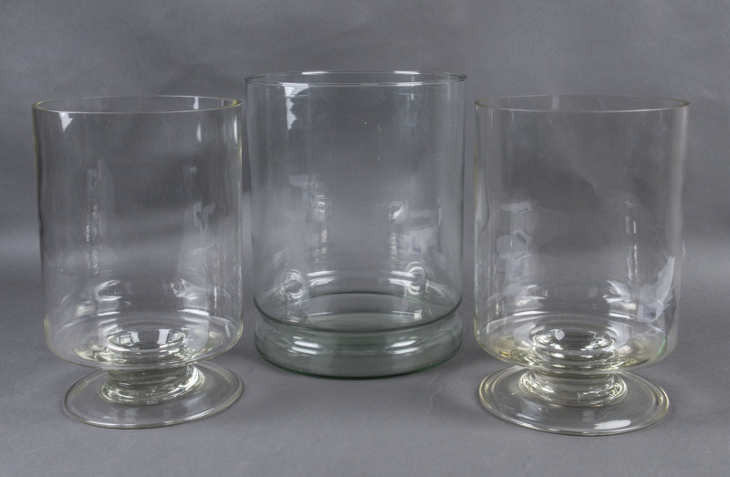 Three large Bohemian glass display vases, late 20th century,