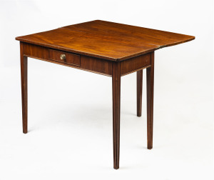 A George III mahogany fold-over tea table, late 18th century,