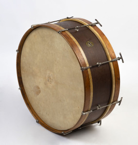 A marching band bass drum by LEEDY of Indianapolis, USA, early 20th century,