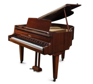 RONISCH Baby grand piano in walnut case, German, circa 1988,