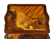 &Eacute;mile Gall&eacute; (attributed) French Art Nouveau drinks trolley, marquetry inlaid with lift-off tray top and ormolu fittings, circa 1900, - 2