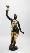 A Blackamoor figured standard lamp, cast metal, 20th century,