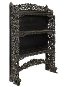 An Anglo-Indian freestanding bookshelf, ornately carved ebony, 19th century - 2