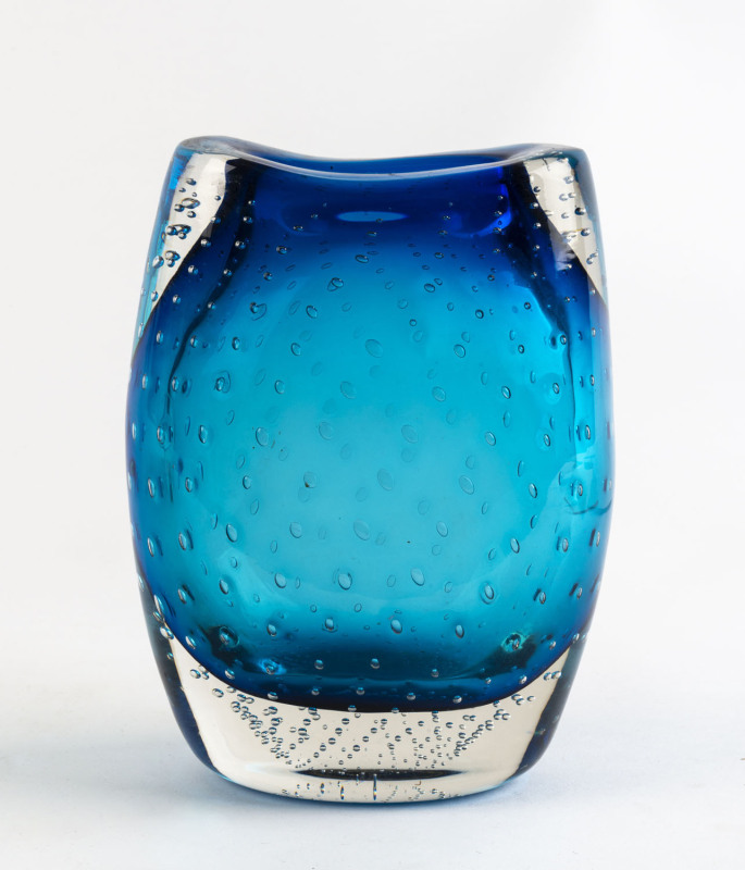 A Murano blue glass vase, Italy, circa 1960