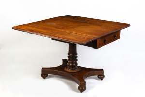 A Georgian mahogany drop-side table with one drawer, English, early 19th century,