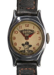 HOPALONG CASSIDY novelty boys watch by Timex, British made, original strap and buckle, rare in this condition,