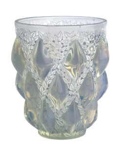LALIQUE "Rampillion" frost glass vase, circa 1927, signed "R. Lalique",