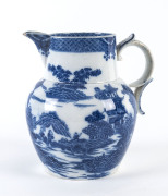 A Chinese Willow pattern sparrow beak porcelain jug, early 19th century,