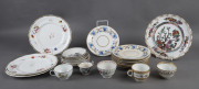 Assorted English and German antique porcelain plates and teaware, 18th and 19th century,