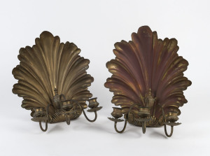 A pair of brass wall sconces, 19th century,