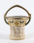 AMPHORA Pottery basket vase, Austrian, circa 1900,