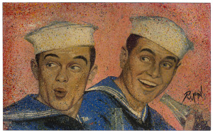 DENNIS ROPAR (Australian), two sailors acrylic on canvas, signed lower right "Ropar",