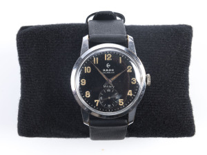 RADO Military gents wristwatch, black dial with subsidiary seconds dial, 