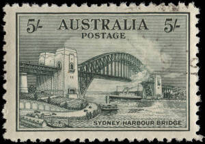 1932 2d -5/- Sydney Harbour Bridge complete set, CTO with gum.