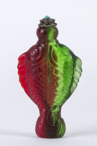 A Peking glass scent bottle in the form of a fish, early 20th century,