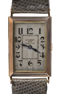 AUTORIST Art Deco gents watch in 9ct gold case,