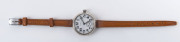 ELGIN Watch Co. early wristwatch in silver case with military inscription, circa 1917 - 2