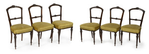 Set of six English walnut dining chairs, circa 1890