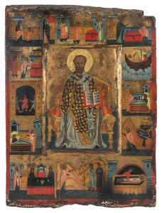 Saint Nicholas Orthodox Christian icon, 18th/19th century