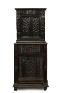 An English Gothic oak cabinet, 17th/18th century