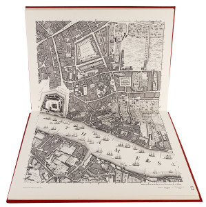 ROCQUE, John: "An Exact Survey of the City's of London Westminster Ye Borough of Southwark and the Country Near 10 Miles Round London . Together with an Alphabetical Index of the Streets Squares Lanes Alleys Contained in the Plan of the Cities of London" 