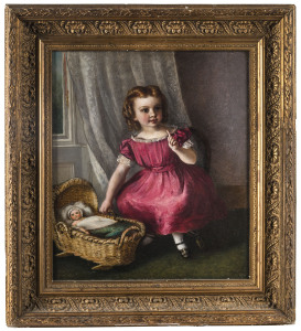 British school, 19th century, portrait of a girl, oil on canvas,