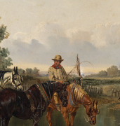 British school 19th century, river crossing, oil on canvas - 2