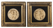 A pair of framed plaques by R.W. WYON in gilt frames, 19th century,