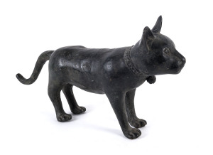 A bronze statue of an Egyptian cat, 19th century,