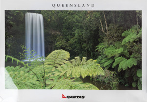 TRAVEL POSTERS, late 20th century Qantas, Ansett & British Airways; together with an ANSETT poster-size decal; one framed, the others loose.