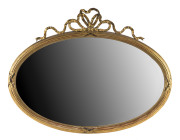 An oval gilt framed mirror, French, mid 20th century,