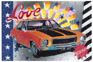 DENNIS ROPAR (Australian), Holden Monaro, acrylic on tin, signed "Ropar",