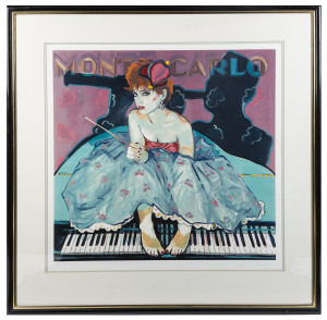 COLLEEN ROSS (U.S.A., 1943 - ) Monte Carlo serigraph on paper, marked "A.P." hand signed lower right,