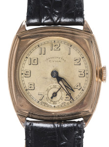 CYMA Gold cased vintage gents watch, dial marked "CYMA CHRONMETRE" mid 20th century,