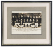 AUSTRALIAN CRICKET TEAM, ENGLAND 1934 official team photograph (17 x 22cm), together with an autographed letter to Ern Bromley on letterhead "Australian Board Of Control For International Cricket" dated 5th Feb. 1934, signed W.H. Jeanes (Secretary), block