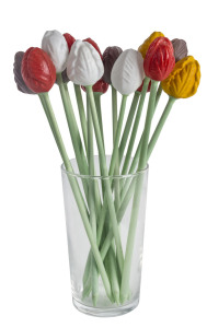 Fifteen vintage glass tulips, Czechoslovakia, circa 1930s,
