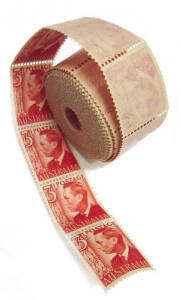 1951 (SG.235aa) 3d scarlet KGVI part of a coil roll with approx 170 pairs. Retail $20.00 a pair. (340 approx.) MUH.