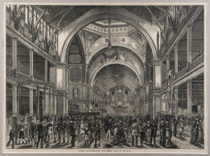 L. APPLETON (Engraver), The Interior of the Main Hall (Melbourne Exhibition 1880), a double page engraving from The Illustrated Australian News of Oct.9, 1880, 36 x 48cm.