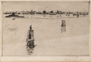 JOHN SHIRLOW [1869 - 1936], Hobson's Bay, etching, signed 'John Shirlow' in pencil on margin; signed and dated "1919" in image, 11.5 x 18cm.